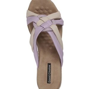Casual Comfort Women's Sandals - Beige and Lavender NWT